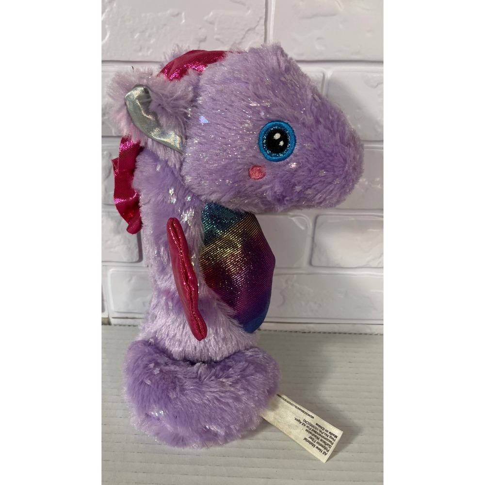 Midwood Brands Seahorse Plush Kids Small Purple Rainbow‎ Metallic Sparkle Plush